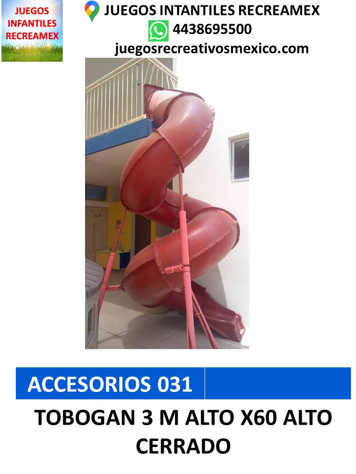 tobogán cerrado 3x60 medida a elegir